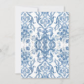 ヴィンテージバロックブルーホワイトフローラシルバー詳細 招待状 (裏面)