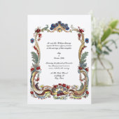 ヴィンテージバロックロココカラー縁どフローラ 招待状 (スタンド正面)