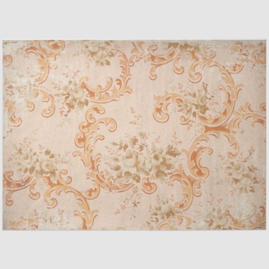 ヴィンテージバロックロココピーチデコパージュ 薄葉紙 (正面)