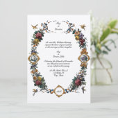 ヴィンテージバロックロココフローラカルトゥーシュ 招待状 (スタンド正面)