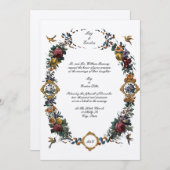 ヴィンテージバロックロココフローラカルトゥーシュ 招待状 (正面/裏面)