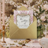 ヴィンテージバロックロココフローラピンクnホワイト結婚ズ 招待状