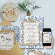 ヴィンテージバロックロコブルーホワイトフローラ詳細