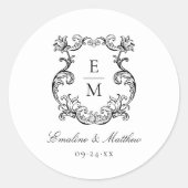 ヴィンテージバロック式モノグラム結婚クレスト ラウンドシール (正面)