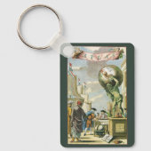 ヴィンテージバロック時代アトラスフロンティスピースワールドグローブ キーホルダー (正面)