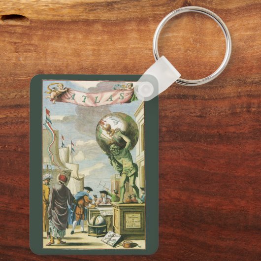 ヴィンテージバロック時代アトラスフロンティスピースワールドグローブ キーホルダー (裏面)