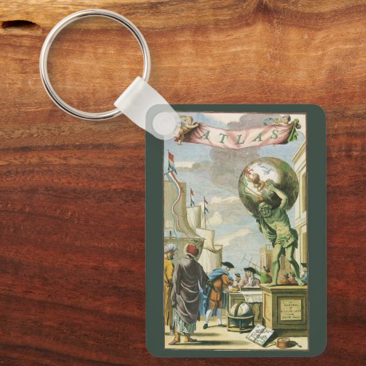 ヴィンテージバロック時代アトラスフロンティスピースワールドグローブ キーホルダー (正面)