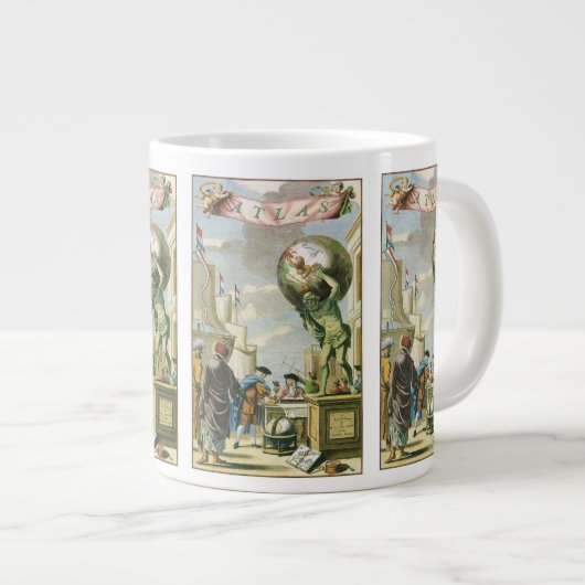 ヴィンテージバロック時代アトラスフロンティスピースワールドグローブ ジャンボコーヒーマグカップ (正面右)