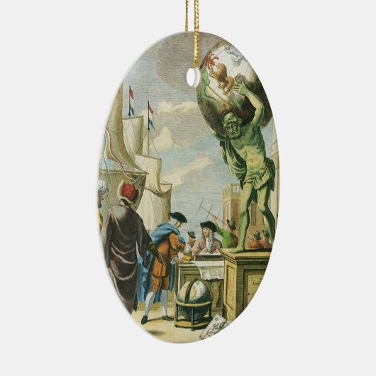 ヴィンテージバロック時代アトラスフロンティスピースワールドグローブ セラミックオーナメント (右)