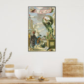 ヴィンテージバロック時代アトラスフロンティスピースワールドグローブ ポスター (キッチン)