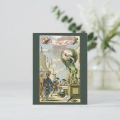 ヴィンテージバロック時代アトラスフロンティスピースワールドグローブ ポストカード (スタンド正面)