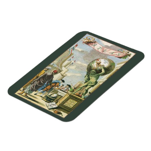 ヴィンテージバロック時代アトラスフロンティスピースワールドグローブ マグネット (左側)