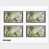 ヴィンテージバロック時代アトラスフロンティスピースワールドグローブ 長方形シール (シート)