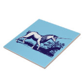 ヴィンテージバロック時代ブルー&ホワイトユニコーン タイル (側面)