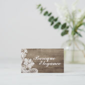 ヴィンテージバロック素朴レースオエレガントンバーンウッド 名刺 (スタンド正面)