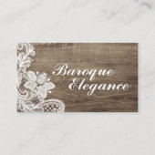 ヴィンテージバロック素朴レースオエレガントンバーンウッド 名刺 (正面)