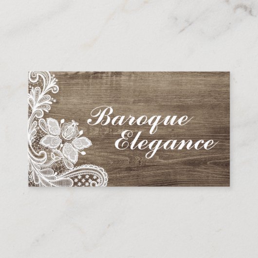 ヴィンテージバロック素朴レースオエレガントンバーンウッド 名刺 (正面)