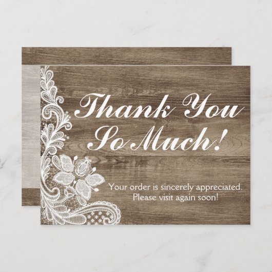 ヴィンテージバロック素朴レースオンバーンウッド ポストカード (正面/裏面)