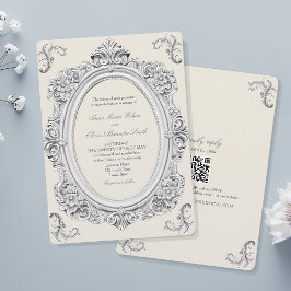 ヴィンテージバロック結婚ロココ 招待状