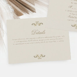 ヴィンテージバロック結婚金ゴールド詳細 エンクロージャーカード