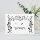 ヴィンテージバロック縁どロコハート サンキューカード (スタンド正面)