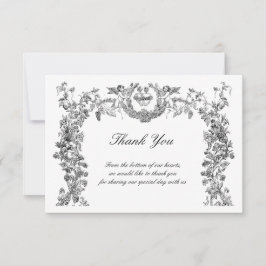 ヴィンテージバロック縁どロコハート サンキューカード