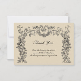 ヴィンテージバロック縁どロコハート サンキューカード