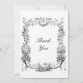 ヴィンテージバロック縁どロコハート サンキューカード (正面)