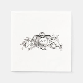 ヴィンテージバロック縁どロコハート スタンダードカクテルナプキン