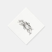 ヴィンテージバロック縁どロコハート スタンダードカクテルナプキン (角)