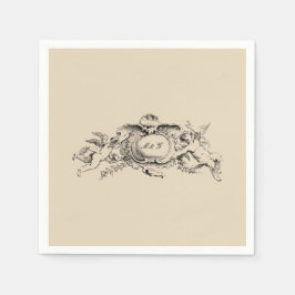 ヴィンテージバロック縁どロコハート スタンダードカクテルナプキン