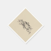ヴィンテージバロック縁どロコハート スタンダードカクテルナプキン (角)