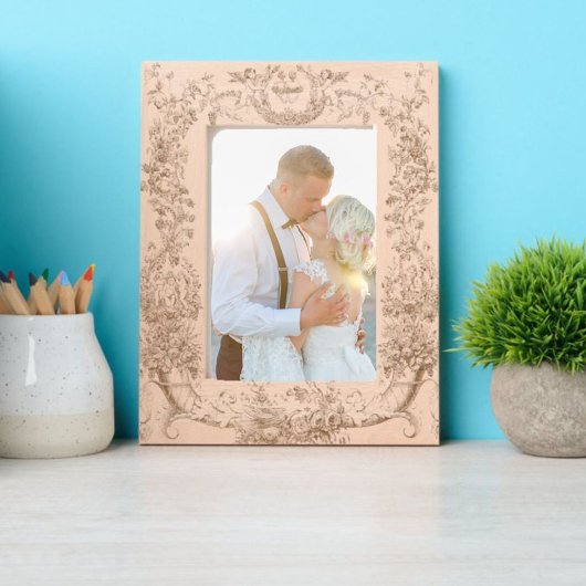 ヴィンテージバロック縁どロコハート レーザー彫刻フレーム