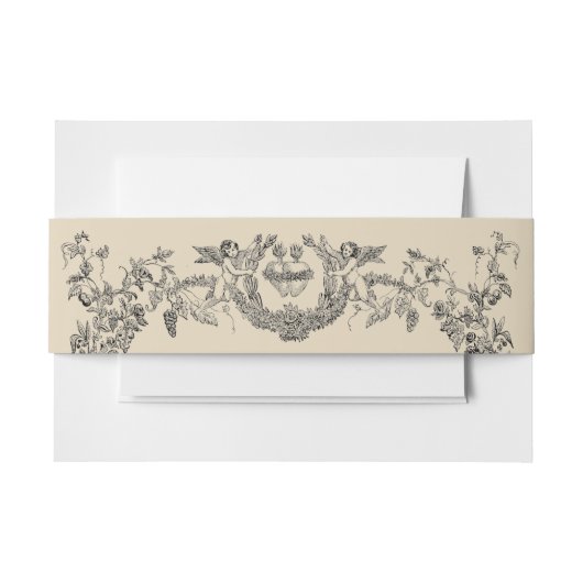 ヴィンテージバロック縁どロコハート 招待状ベリーバンド (正面例)