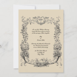 ヴィンテージバロック縁どロコハート 招待状