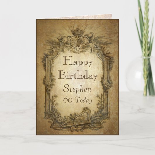 ヴィンテージバロック誕生日カード カード (正面)