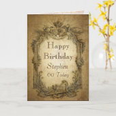 ヴィンテージバロック誕生日カード カード (黄色い花)