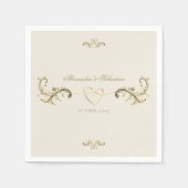 ヴィンテージバロック金ゴールドエレガントな結婚式 スタンダードカクテルナプキン (正面)