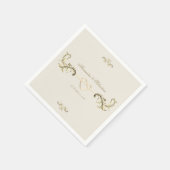 ヴィンテージバロック金ゴールドエレガントな結婚式 スタンダードカクテルナプキン (角)