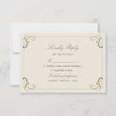 ヴィンテージバロック金ゴールドクリ結婚ーム 出欠カード (正面)