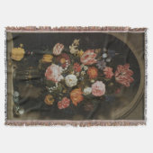 ヴィンテージバロック、フラワーピースby Boschaert, Elder スローブランケット (正面)
