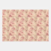 ヴィンテージバロック・マルサラと金ゴールド・ダマスク ラッピングペーパーシート (正面3)