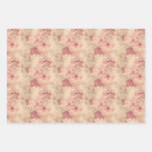 ヴィンテージバロック・マルサラと金ゴールド・ダマスク ラッピングペーパーシート (正面2)