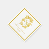 ヴィンテージバロック・モノグラム結婚・クレストのセルビア人 スタンダードカクテルナプキン (角)