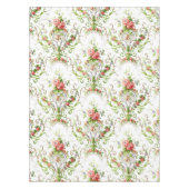 ヴィンテージバロック・ロココの巻物とバラ模様 テーブルクロス (正面)