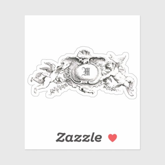 ヴィンテージバロック・ロココチェルウブスモノグラムテンプレート シール (シート)