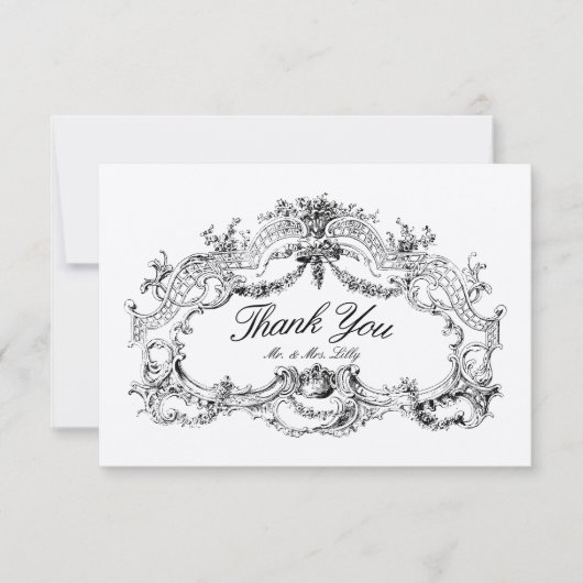 ヴィンテージバロック・ロココフローラ観葉壇 サンキューカード (正面)