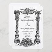 ヴィンテージバロック・ロココペデスタルフレーム結婚ズ 招待状 (正面/裏面)
