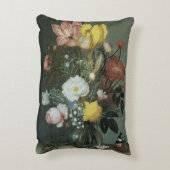 ヴィンテージバロック、花束のガラス花瓶 アクセントクッション (裏面(縦))