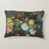 ヴィンテージバロック、花束のガラス花瓶 アクセントクッション (裏面)